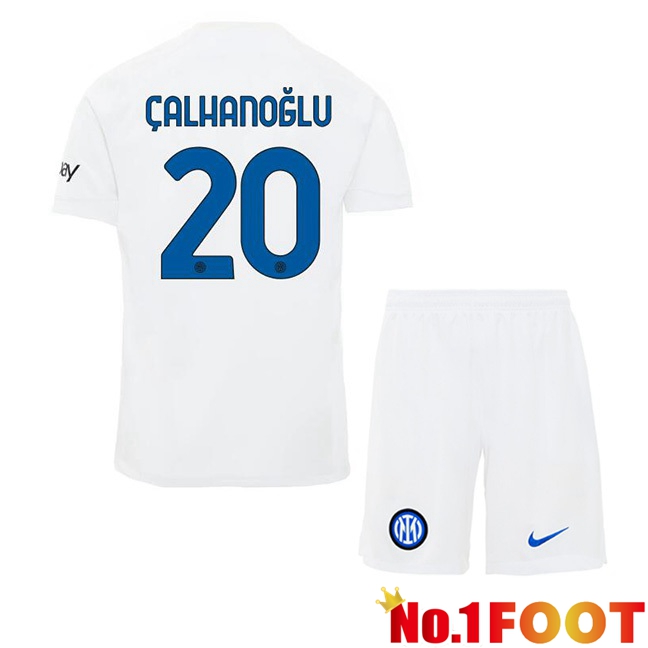 Inter Milan (ÇALHANOĞLU 20) Kids Away Football Jersey White 2023/2024