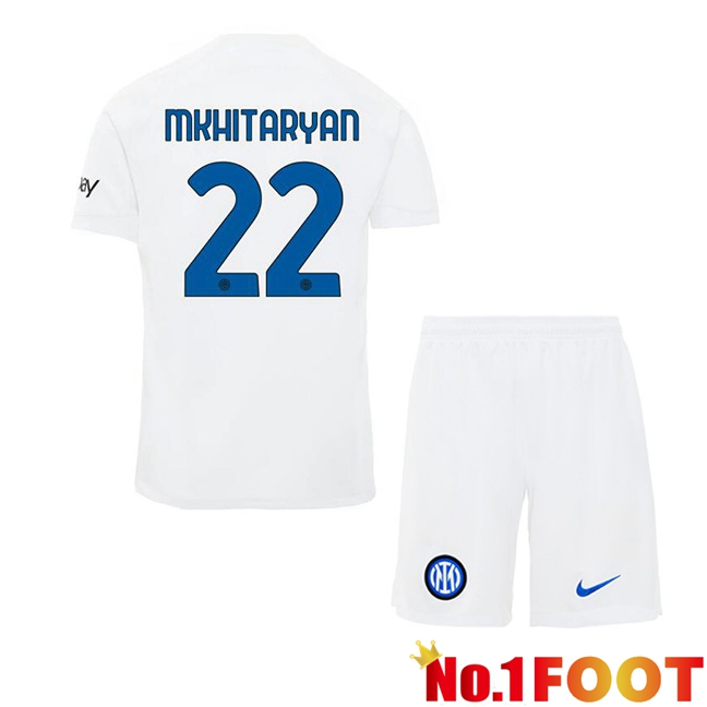 Inter Milan (MKHITARYAN 22) Kids Away Football Jersey White 2023/2024