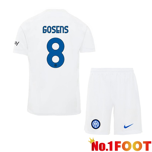 Inter Milan (GOSENS 8) Kids Away Football Jersey White 2023/2024