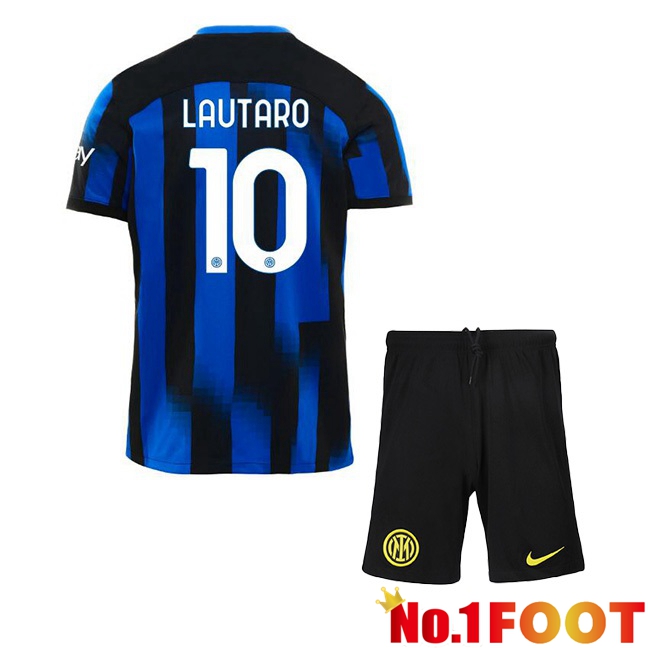 Inter Milan (LAUTARO 10) Kids Home Football Jersey Blue 2023/2024