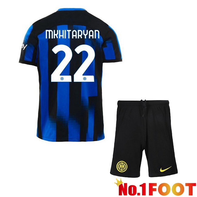 Inter Milan (MKHITARYAN 22) Kids Home Football Jersey Blue 2023/2024