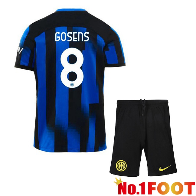 Inter Milan (GOSENS 8) Kids Home Football Jersey Blue 2023/2024