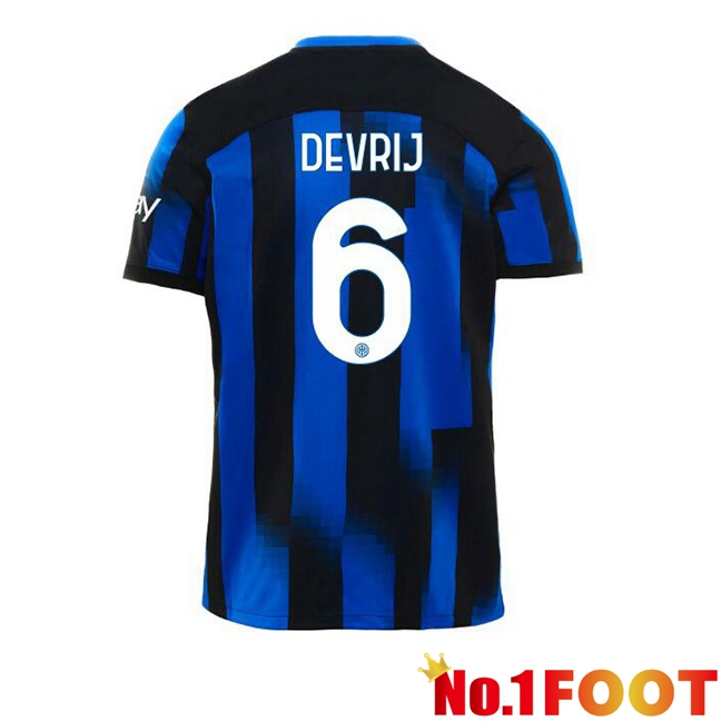 Inter Milan (DE VRIJ 6) Home Football Jersey Blue 2023/2024