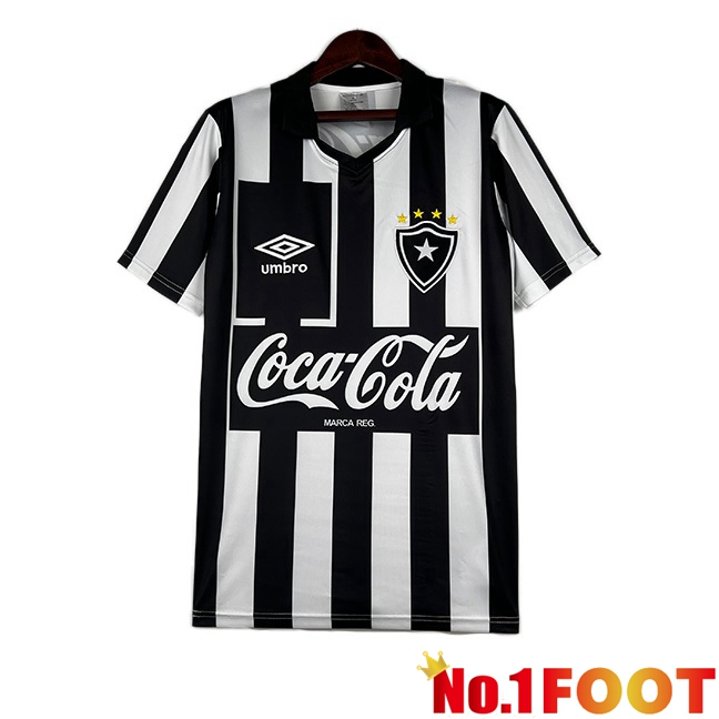 Botafogo Retro Home Football Jersey Black White 1992