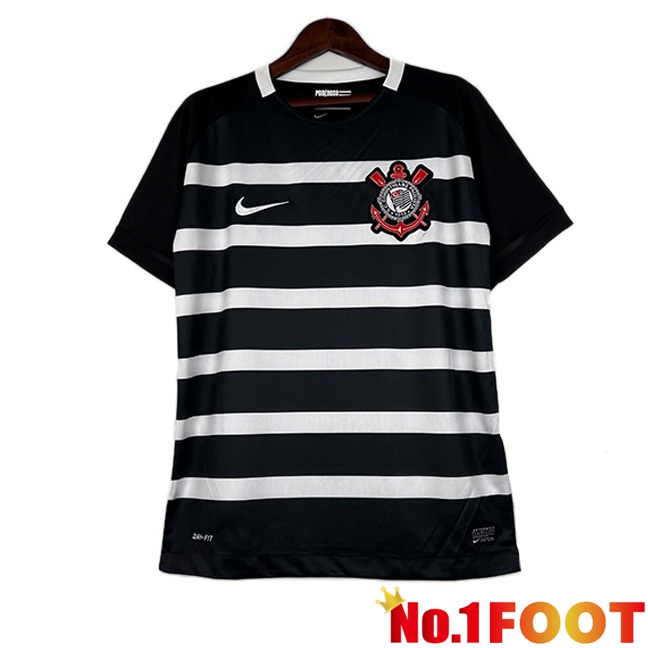 Corinthians Retro Away Football Jersey Black 2015-2016