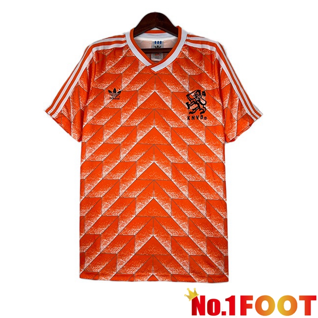 Netherlands Retro Home Football Jersey Orange 1988