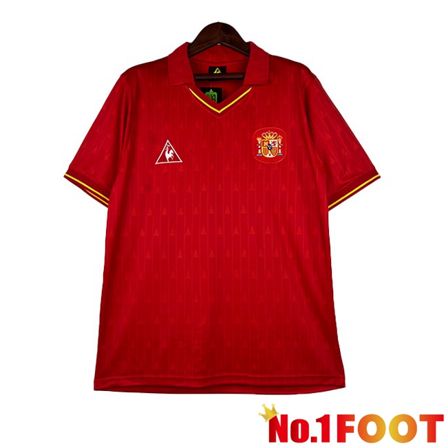 Spain Retro Home Football Jersey Red 1988-1991