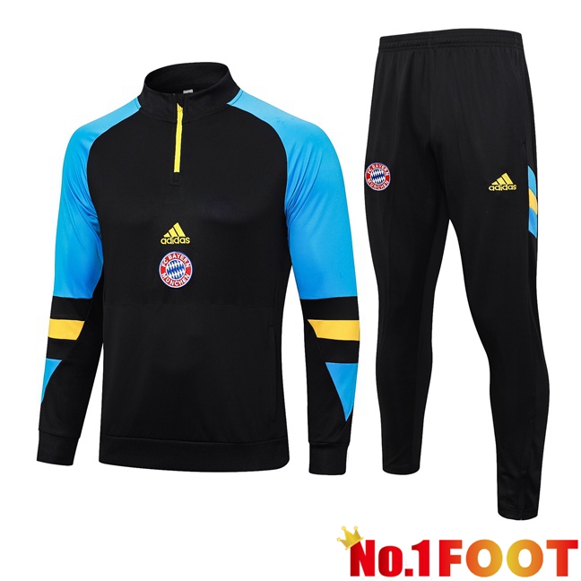 Bayern Munich Training Tracksuit Suit Black Blue 2023/2024