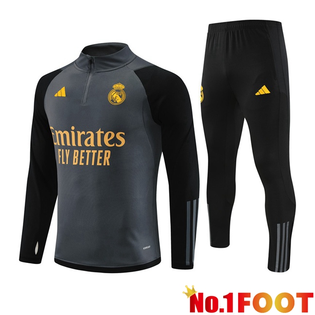 Real Madrid Training Tracksuit Suit Grey 2023/2024