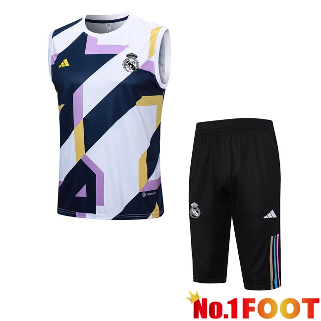 Real Madrid Soccer Vest + Shorts White 2023/2024