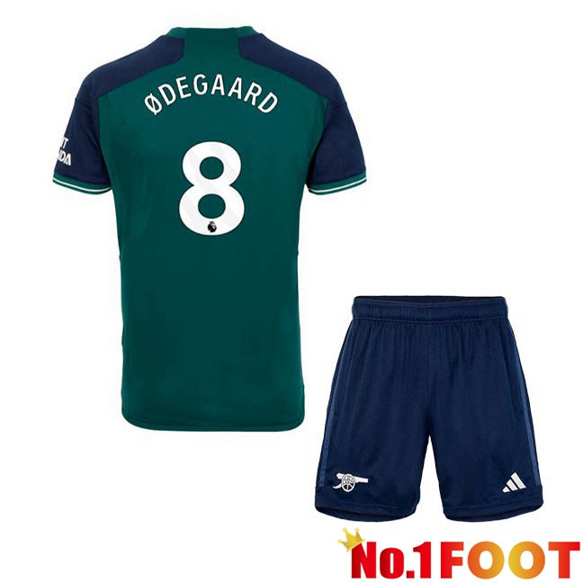 Arsenal (ØDEGAARD 8) Kids Soccer Jersey Third Green 2023/2024