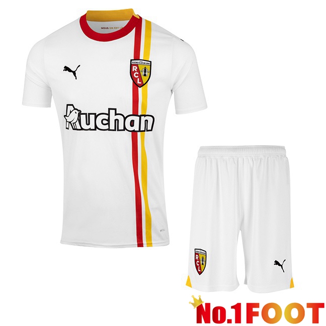 RC Lens Kids Soccer Jersey Third White 2023/2024