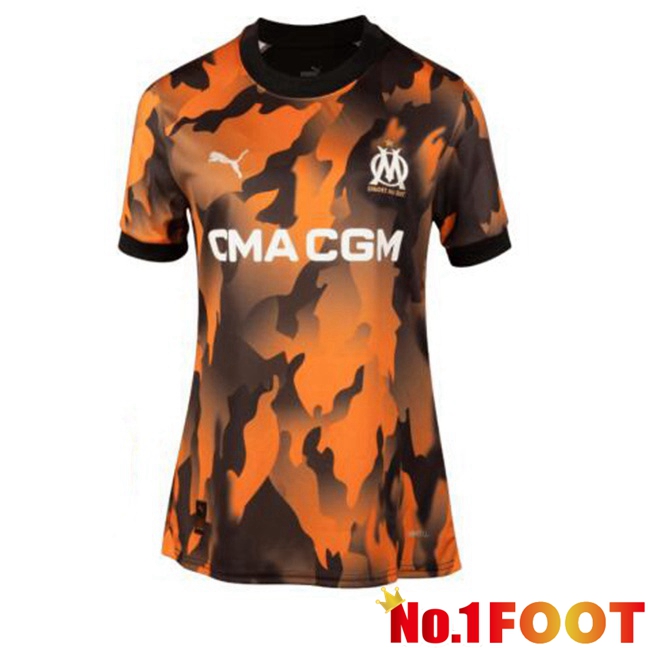 Marseille OM Womens Soccer Jersey Third Black Yellow 2023/2024