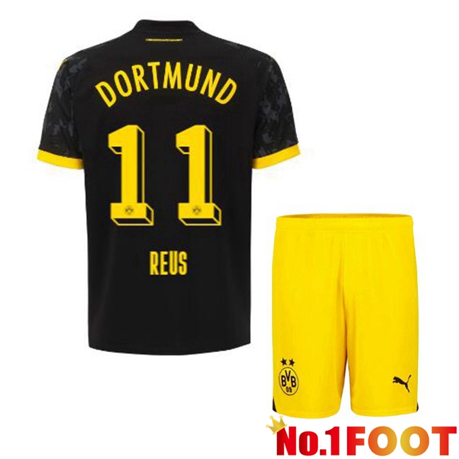 Dortmund BVB (Reus 11) Kids Soccer Jersey Away Black 2023/2024