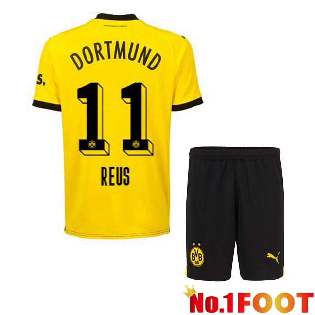 Dortmund BVB (Reus 11) Kids Soccer Jersey Home Yellow Black 2023/2024