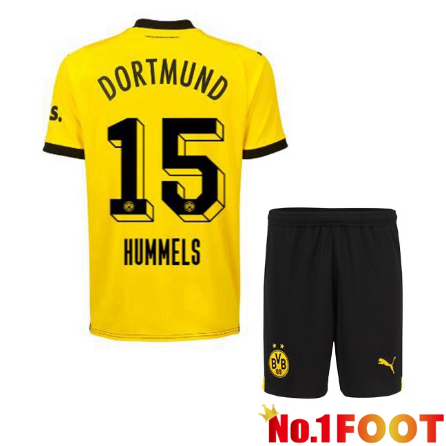 Dortmund BVB (Hummels 15) Kids Soccer Jersey Home Yellow Black 2023/2024