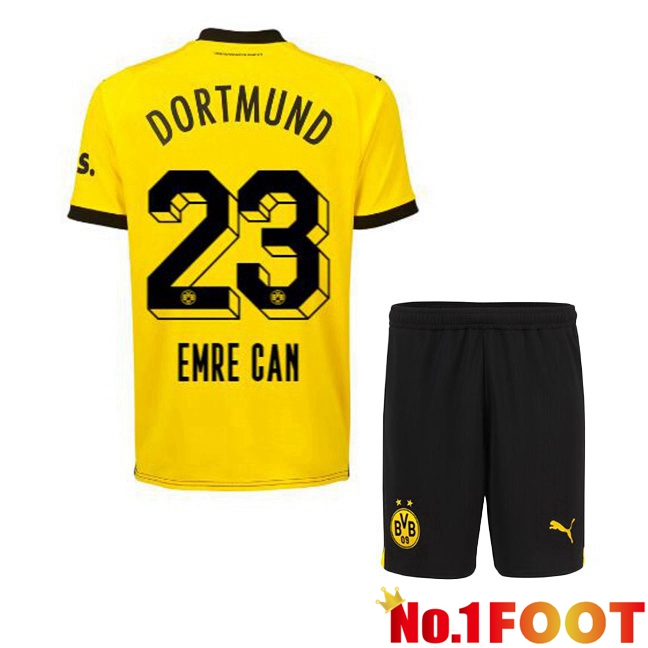 Dortmund BVB (Emre Can 23) Kids Soccer Jersey Home Yellow Black 2023/2024