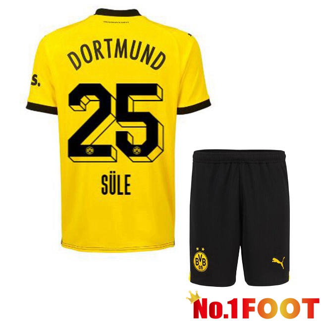 Dortmund BVB (Süle 25) Kids Soccer Jersey Home Yellow Black 2023/2024