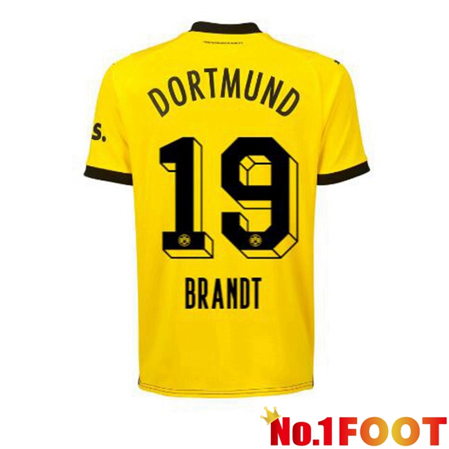 Dortmund BVB (Brandt 19) Soccer Jersey Home Yellow Black 2023/2024