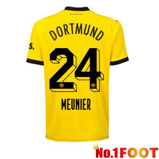 Dortmund BVB (Meunier 24) Soccer Jersey Home Yellow Black 2023/2024