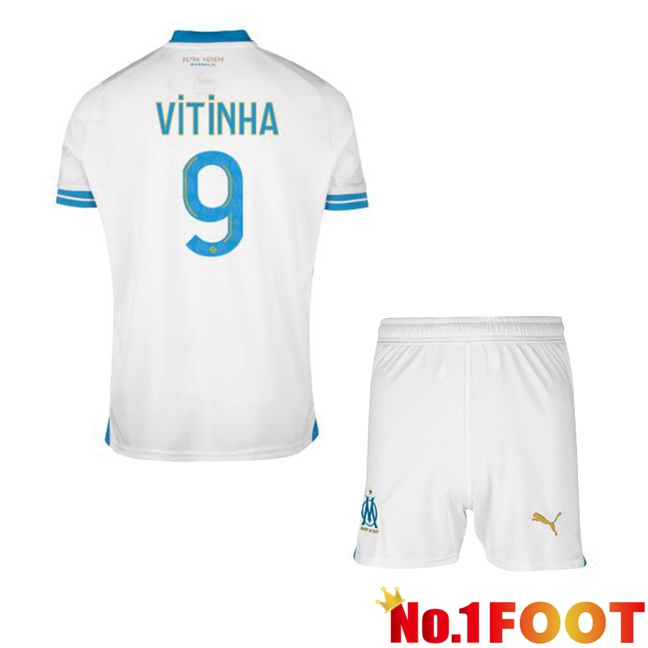 Marseille OM (VITINHA 9) Kids Soccer Jersey Home White 2023/2024