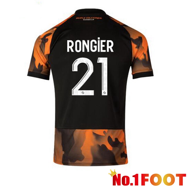 Marseille OM (RONGIER 21) Soccer Jersey Third Black Yellow 2023/2024