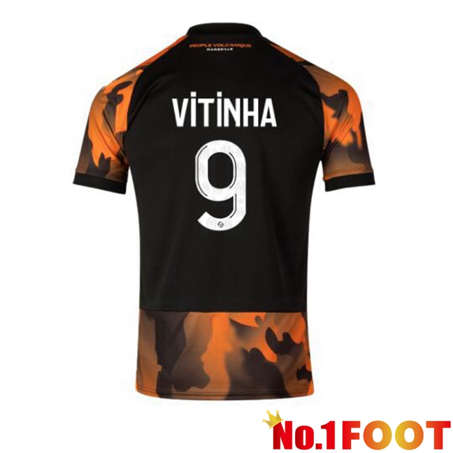 Marseille OM (VITINHA 9) Soccer Jersey Third Black Yellow 2023/2024