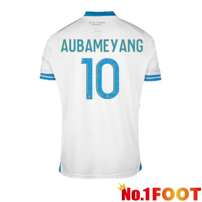 Marseille OM (AUBAMEYANG 10) Soccer Jersey Home White 2023/2024