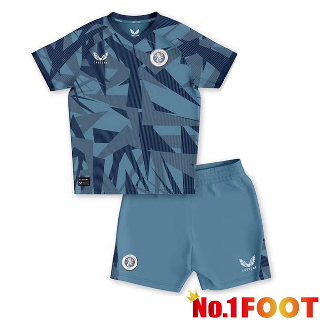 Aston Villa Kids Soccer Jersey Third Blue 2023/2024