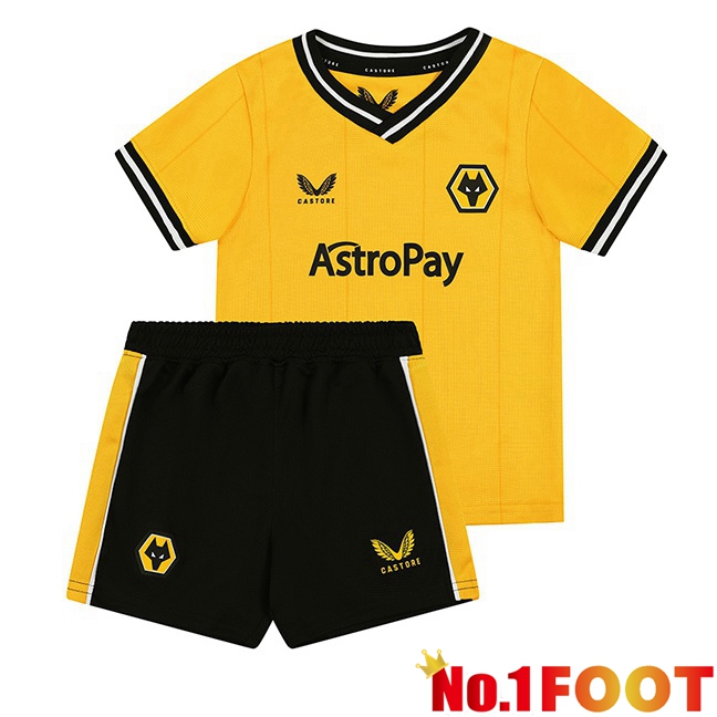 Wolves Kids Soccer Jersey Home Yellow 2023/2024