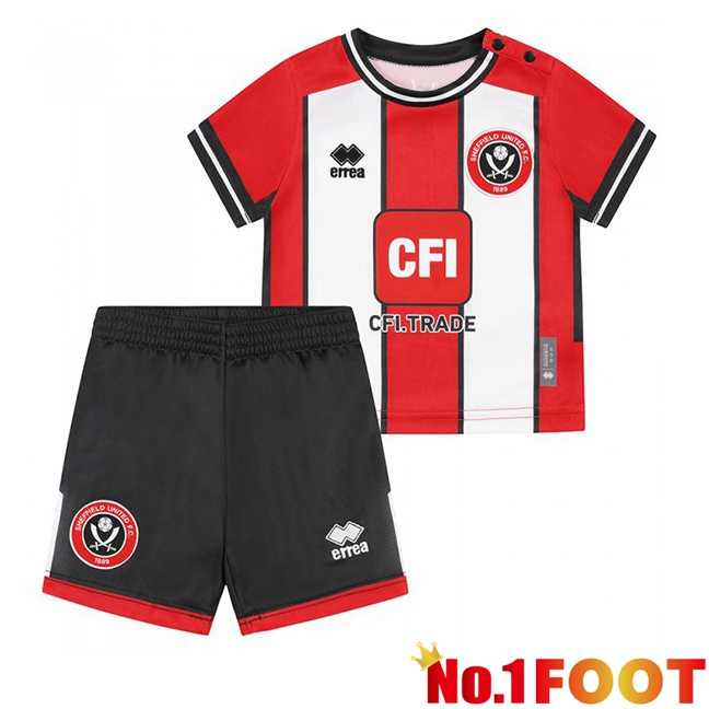 Sheffield United Kids Soccer Jersey Home Red White 2023/2024