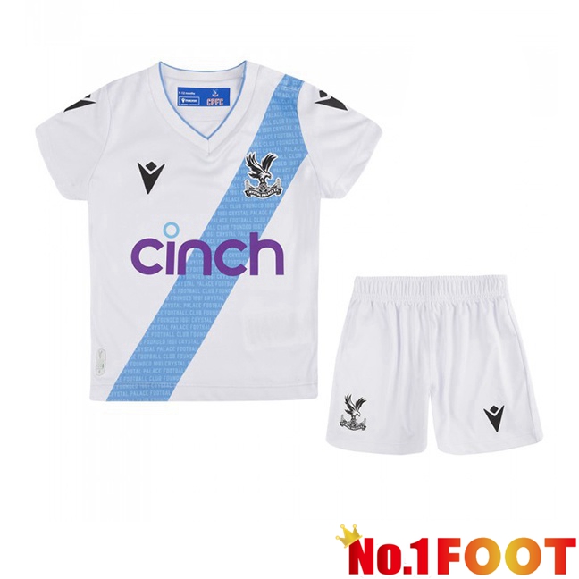 Crystal Palace Kids Soccer Jersey Away White 2023/2024