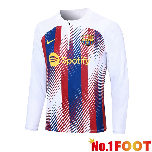 FC Barcelona Training Sweatshirt White Red 2023/2024