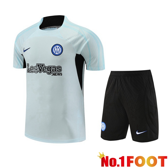 Inter Milan Training T Shirt + Shorts Grey 2023/2024