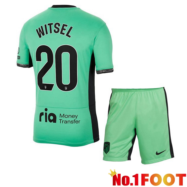 Atletico Madrid (Witsel 20) Kids Soccer Jersey Third Green 2023/2024