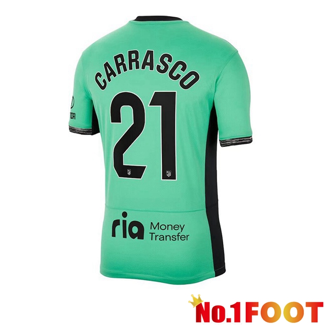 Atletico Madrid (Carrasco 21) Soccer Jersey Third Green 2023/2024