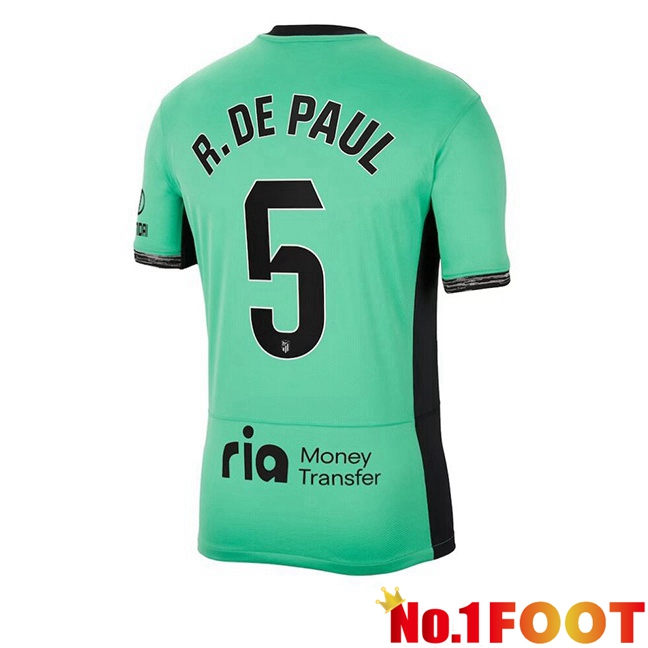 Atletico Madrid (R. De Paul 5) Soccer Jersey Third Green 2023/2024