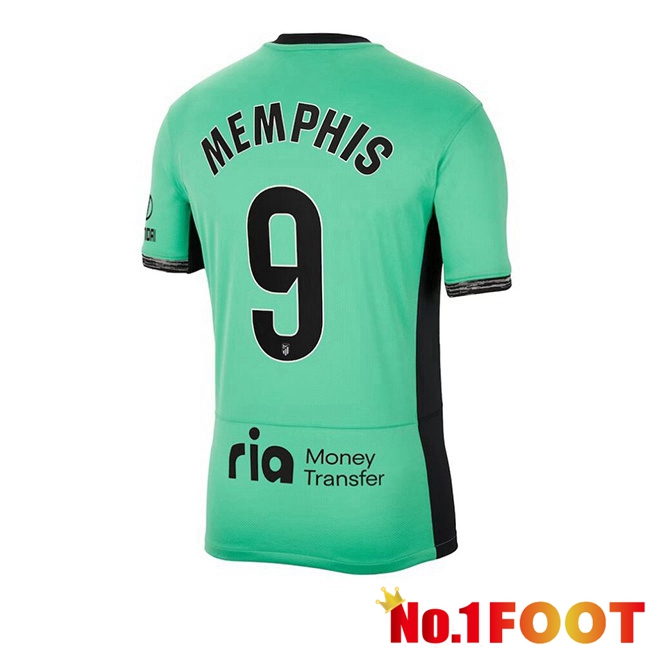 Atletico Madrid (Memphis 9) Soccer Jersey Third Green 2023/2024