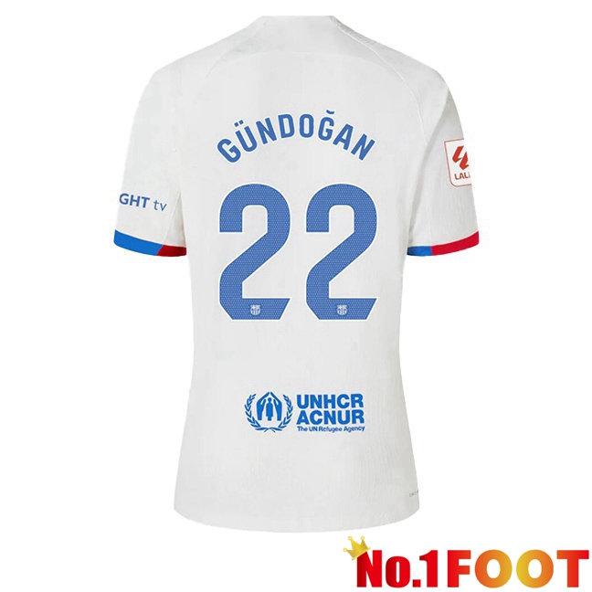 FC Barcelona (GÜNDOĞAN 22) Soccer Jersey Away White 2023/2024