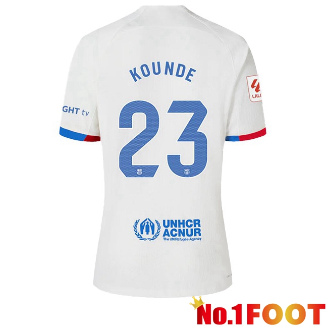 FC Barcelona (KOUNDE 23) Soccer Jersey Away White 2023/2024