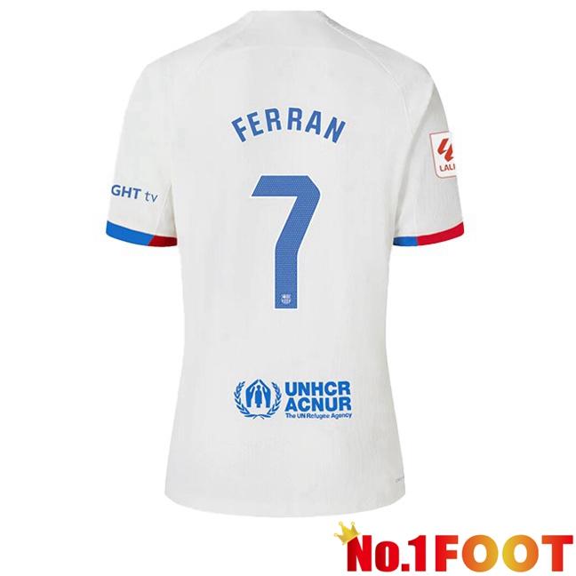 FC Barcelona (FERRAN 7) Soccer Jersey Away White 2023/2024