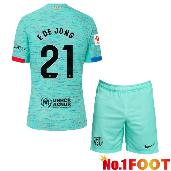 FC Barcelona (F. De JONG 21) Kids Soccer Jersey Third Green 2023/2024