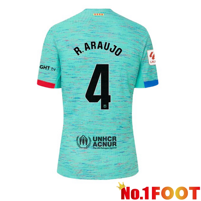 FC Barcelona (R. ARAUJO 4) Soccer Jersey Third Green 2023/2024