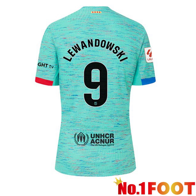 FC Barcelona (LEWANDOWSKI 9) Soccer Jersey Third Green 2023/2024