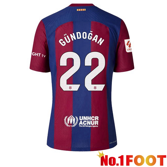 FC Barcelona (GÜNDOĞAN 22) Soccer Jersey Home Blue Red 2023/2024