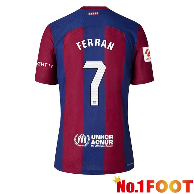 FC Barcelona (FERRAN 7) Soccer Jersey Home Blue Red 2023/2024