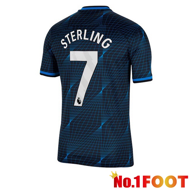 FC Chelsea (Sterling 7) Soccer Jersey Away Blue 2023/2024