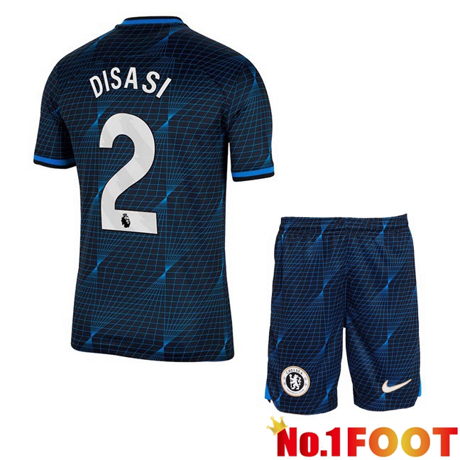 FC Chelsea (Disasi 2) Kids Soccer Jersey Away Blue 2023/2024