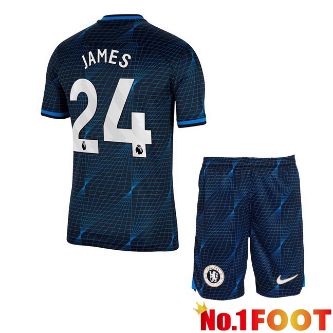 FC Chelsea (James 24) Kids Soccer Jersey Away Blue 2023/2024