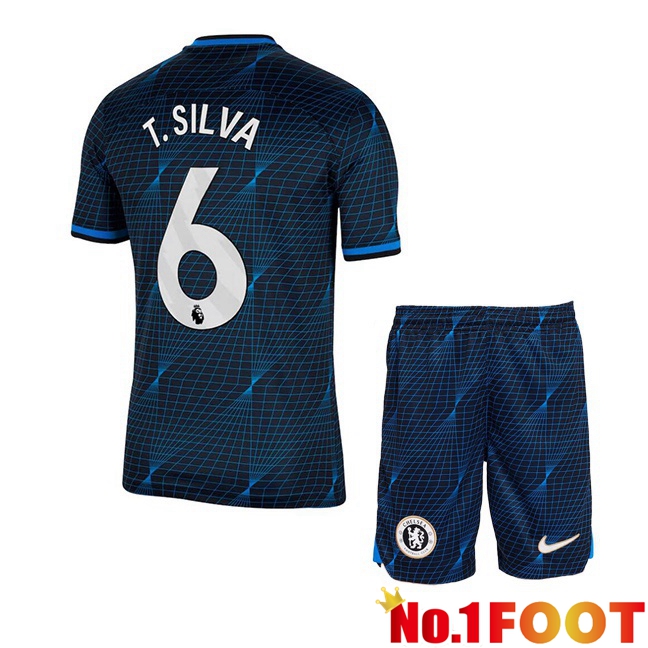 FC Chelsea (T. Silva 6) Kids Soccer Jersey Away Blue 2023/2024